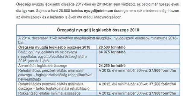 öregségi nyugdíj 2018
